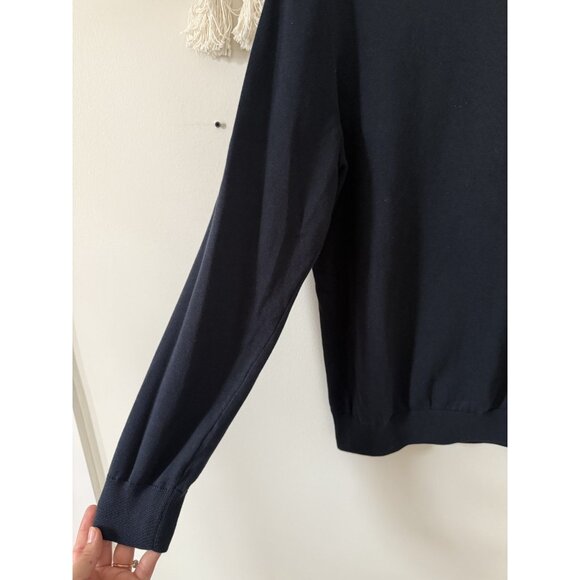 Barbour 100% Cotton Navy Crewneck Sweater Logo Preppy Casual Academia L - Picture 5 of 9